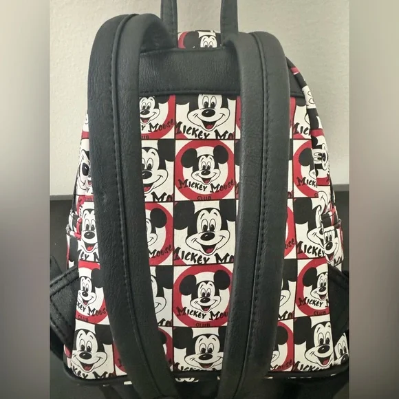 Disney Parks Loungefly Mickey Mouse Club White Black Red Mini Backpack - Picture 7 of 10